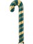 Yılbaşı Candy Cane Yeşil Gold Baston Şeker Şekilli Folyo Balon 73 x 36 cm 2 Adet 2