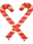 Yılbaşı Candy Cane Kırmızı Gold Baston Şeker Şekilli Folyo Balon 73 x 36 cm 2 Adet 1