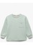 Pamuklu Cep Detaylı Bisiklet Yaka Uzun Kollu Basic Sweatshirt 1