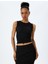 Dokulu Slim Fit Bisiklet Yaka Kolsuz Bluz 3