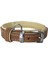 Lüks Deri Köpek Boyun Tasması 2X26-32 cm Sarı Kahverengi Small 3