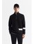 Erkek Siyah Dik Yaka Pamuklu Baskılı Elastan Regular Fit Sweatshirt A42Y1202 6