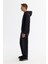 Erkek Siyah Kapüşonlu Pamuklu Baskılı Elastan Regular Fit Sweatshirt A42Y1321 9