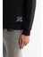 Erkek Siyah Kapüşonlu 3 Iplik Şardonlu Baskılı Sweatshirt A42y1303 3