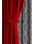 Kullanıma Hazır Kırmızı Rengi Pilesiz Ekstraforlu Düz Dikim Fon Perde Tek Kanat 12477 2