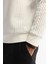 Erkek Ekru Bisiklet Yaka Baskılı Elastan Sweatshirt A42y1279 2