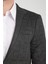 Ribas Erkek Siyah Likralı Pamuk Karışımlı Ekose Desenli Slim Fit Spor Blazer Ceket 2