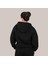 Siyah Kadın Hoodie, Kanguru Cepli, Kapüşonlu, 3 Iplik Kumaş 2