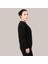Siyah Kadın Sweatshirt, 3 Iplik Kumaş, Normal Fit 4