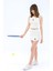 ED2405-01 Ece Dry-Touch Kadın ve Genç Kız Spor Piliseli Şortlu Etek Beyaz (Tenis, Dans, Yoga) 2
