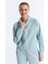 ED7739-06 Coach Crop Kadın Kapüşonlu Sweatshirt'ü Su Mavisi 2