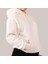Ekru Kadın Hoodie, Kanguru Cepli, Kapüşonlu, 3 Iplik Kumaş 2