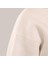Ekru Kadın Hoodie, Kanguru Cepli, Kapüşonlu, 3 Iplik Kumaş 4
