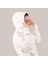 Ekru Kadın Hoodie, Kanguru Cepli, Kapüşonlu, 3 Iplik Kumaş 5