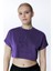 ED2307-07 Victoria Crop Cotton Modal Genç ve Kadın Tişört Mor 1