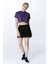 ED2307-07 Victoria Crop Cotton Modal Genç ve Kadın Tişört Mor 2