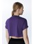 ED2307-07 Victoria Crop Cotton Modal Genç ve Kadın Tişört Mor 3