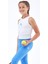 Ed 2338-05 Carolina Cepli Uzun Kız Çocuk Sporcu Tayt-Mavi- 2