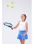 ED2390-02 Tulıp Kloş Dry-Touch Çocuk Spor Etek Şortlu Mavi - Tenis Dans Yoga 4