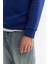 Erkek Saks Bisiklet Yaka Pamuklu Şardonlu Baskılı Regular Fit Sweatshirt B001033 3