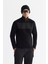 Erkek Siyah Soğuğa Dayanıklı Fermuarlı Dik Yaka Polar Sweatshirt A42y1380 1