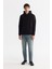 Erkek Siyah Kapüşonlu 3 İplik Şardonlu Regular Fit Sweatshirt B001103 2