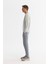 Erkek Gri Bisiklet Yaka Pamuklu Baskılı Elastan Sweatshirt A42y1243 4