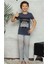 Kısa Kol Tişört , Uzun Pantolon Erkek Çocuk Pijama M00672 1