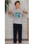 Kısa Kol Tişört , Uzun Pantolon Erkek Çocuk Pijama M00672 1