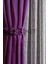 Kullanıma Hazır Mor Rengi Pilesiz Ekstraforlu Düz Dikim Fon Perde Tek Kanat 9203 2