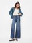 Kadın Mavi High Rise Wide-Leg Jean Pantolon 1