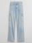 Kadın Mavi Wide Leg Jean Pantolon 3