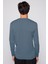 Erkek Slim Fit Dar Kesim Bisiklet Yaka Indigo Triko Kazak 5