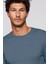 Erkek Slim Fit Dar Kesim Bisiklet Yaka Indigo Triko Kazak 1