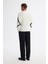 Erkek Ekru Bisiklet Yaka Pamuklu Baskılı Sweatshirt A42y1317 4