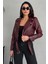 Kemerli Oversize Crop Deri Ceket 1