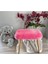 Ahşap Ayaklı Tedy Kumaş Dekoratif Puf Bench Makyaj Sandalyesi Oval 1