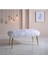 Ahşap Ayaklı Handmade Geniş Oturum Alanlı Krem Peluş Kumaş Pofidik Puf Bench ,ayak Ucu Uzatmalık 1
