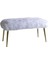 Ahşap Ayaklı Handmade Geniş Oturum Alanlı Krem Peluş Kumaş Pofidik Puf Bench ,ayak Ucu Uzatmalık 2