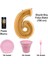 6 Yaş Pasta Mumu - 6 Yaş Folyo Balon - Tabak Bardak Çatal - Pembe 1