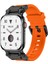 Apple Watch 7 45MM KRD-101 Titanyum Metal Başlıklı Silikon Kordon 1