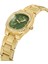 Tek Sıra Lüx Taşlı Kadın Kol Saati Gold Yeşil Renk PL-1513B4X 1