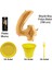 4 Yaş Pasta Mumu - 4 Yaş Folyo Balon - Tabak Bardak Çatal - Sarı 1