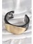 Siyah Mermer Desen Akrilik Plastik Gold Oval Plaka Model Vintage Kadın Bilezik 2