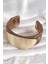 Kahverengi Mermer Desen Akrilik Plastik Gold Oval Plaka Model Vintage Kadın Bilezik 2