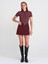 81056 Kemerli Şort Etek-Bordo 1