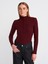 31435 Balıkçı Yaka Düğmeli Top-Bordo 1