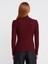31435 Balıkçı Yaka Düğmeli Top-Bordo 2