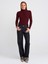 31435 Balıkçı Yaka Düğmeli Top-Bordo 3