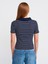 31464 Çizgili Polo Yaka T-Shirt-Bordo-Ekru 2